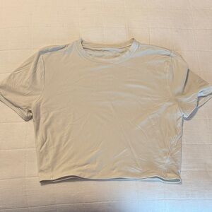 Lululemon Wundermost Ultra-Soft Nulu Crewneck Cropped T-shirt - Bone
